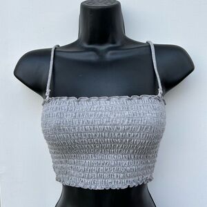 Ruffled Bandeau Straps #heathergrey